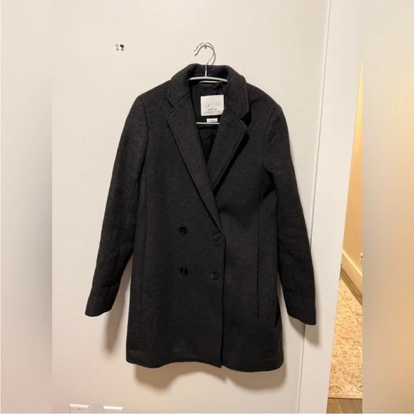 Wilfred Charcoal Wool Blend Coat - Picture 2 of 6